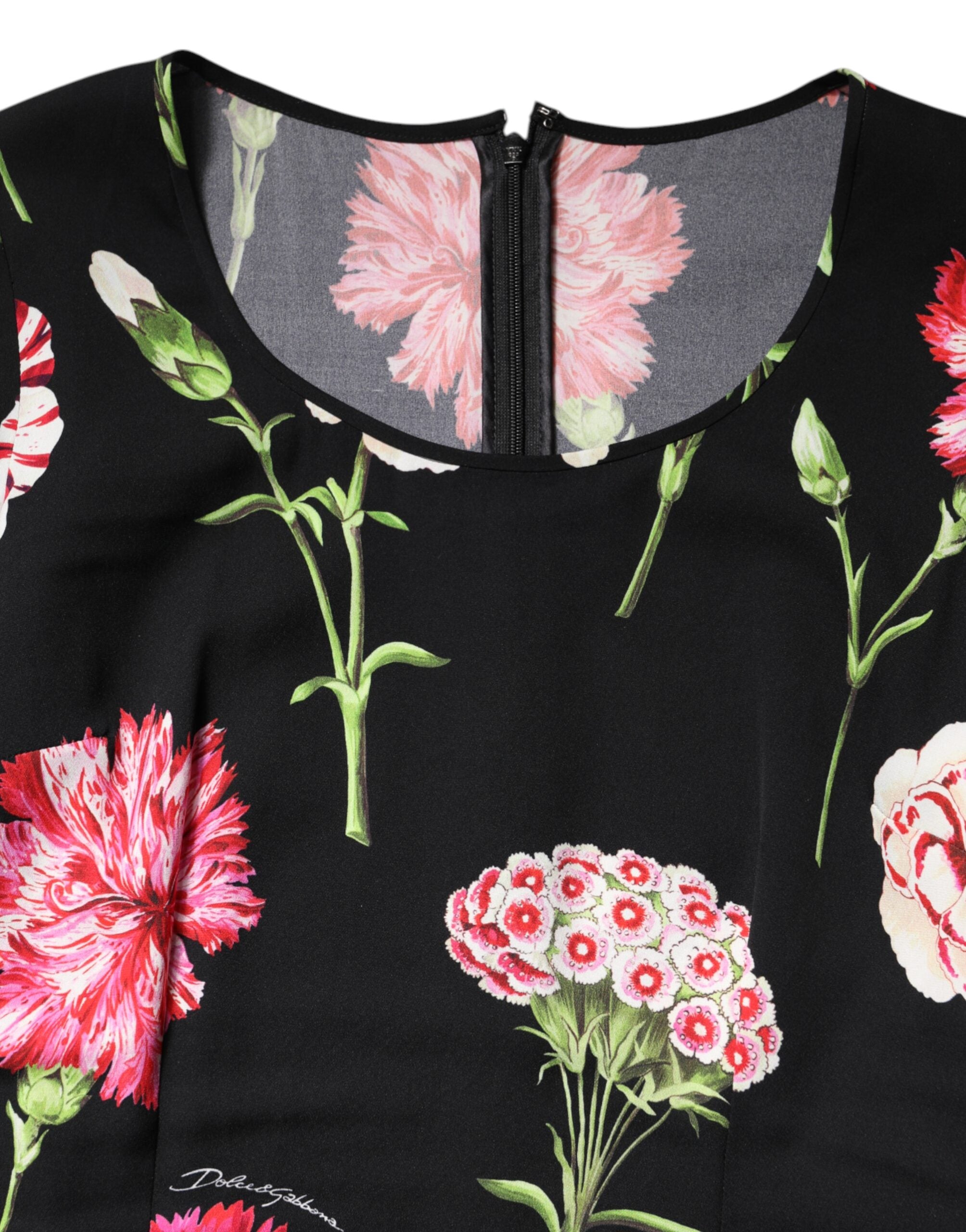 Black Floral Long Sleeve Women Blouse Top - ventzia