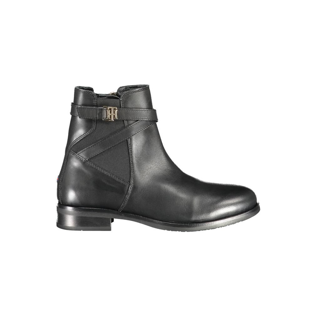 Black Leather Women Boot - ventzia