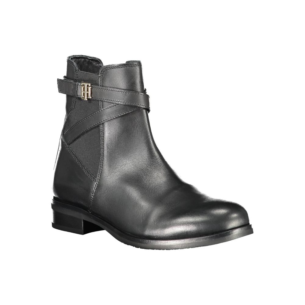 Black Leather Women Boot - ventzia