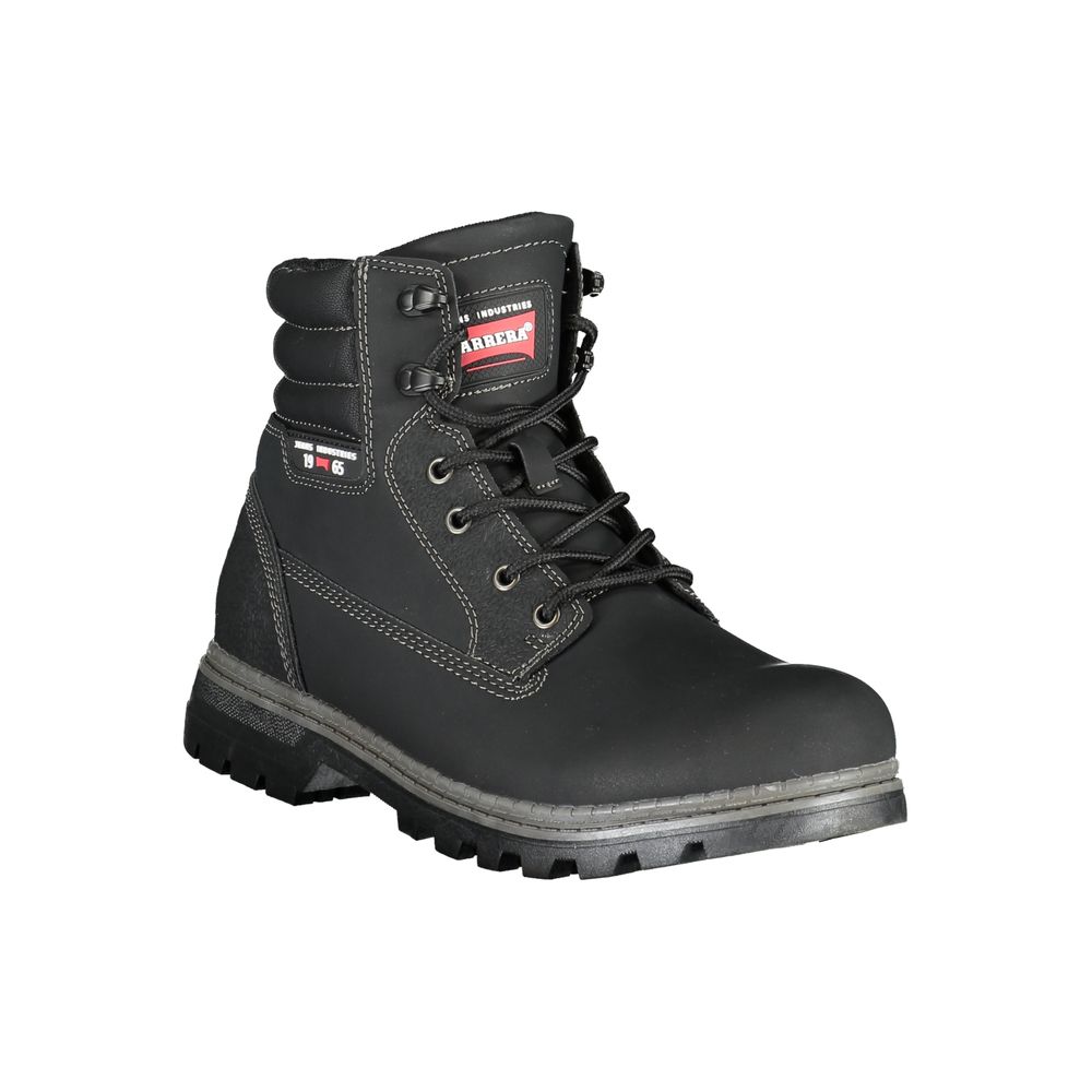 Black Polyester Men Boot - ventzia