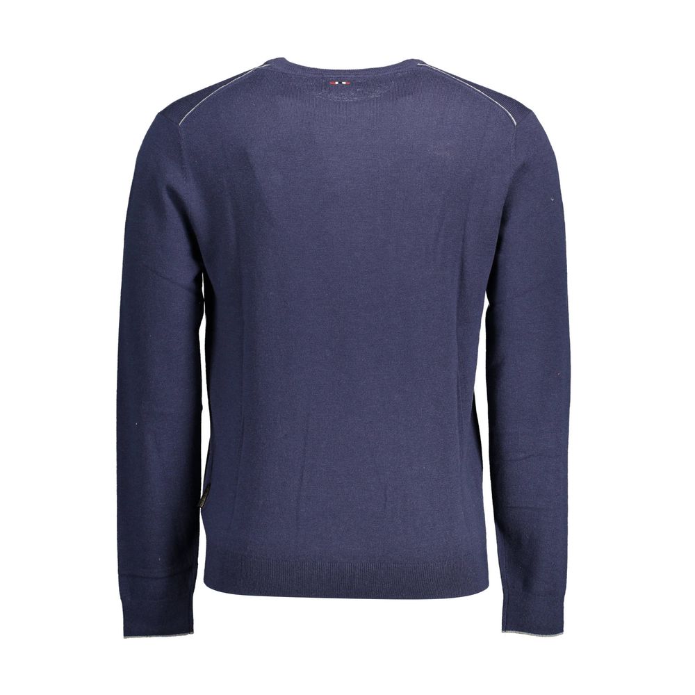 Blue Wool Men Sweater - ventzia