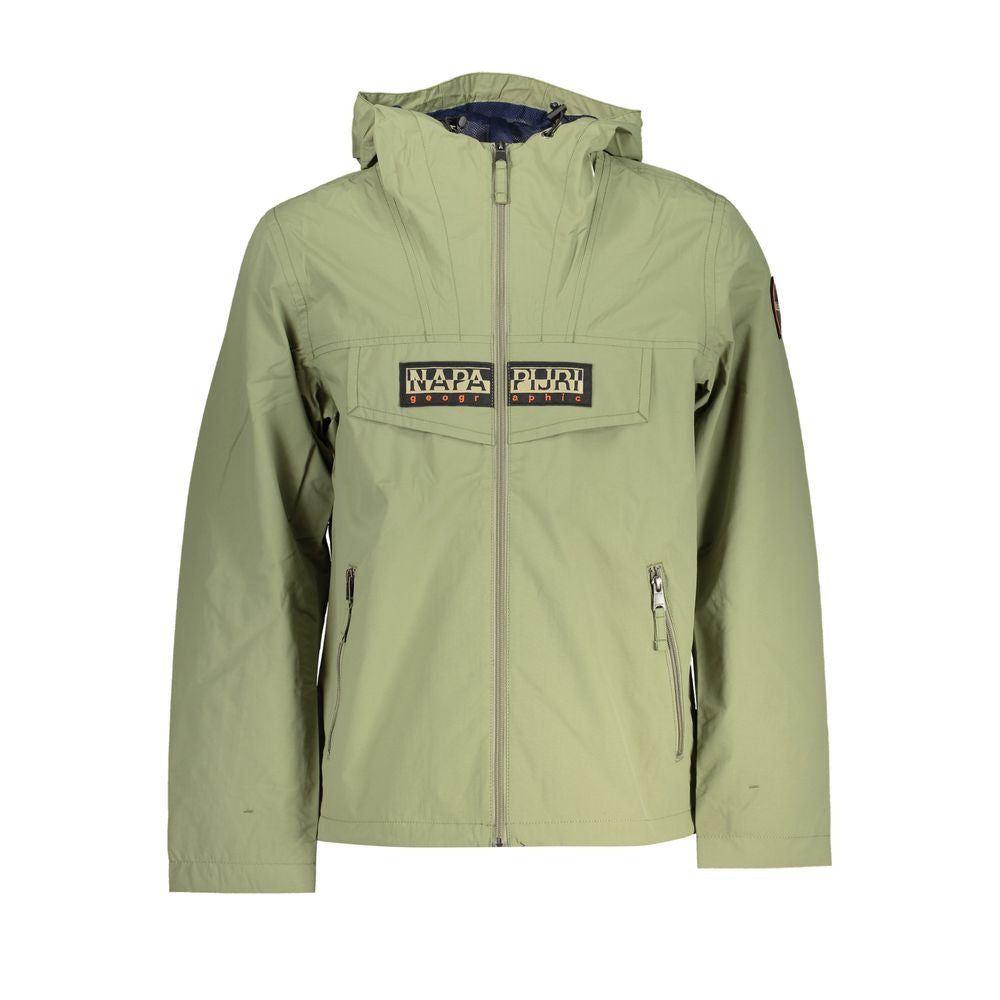 Green Polyester Men Jacket - ventzia