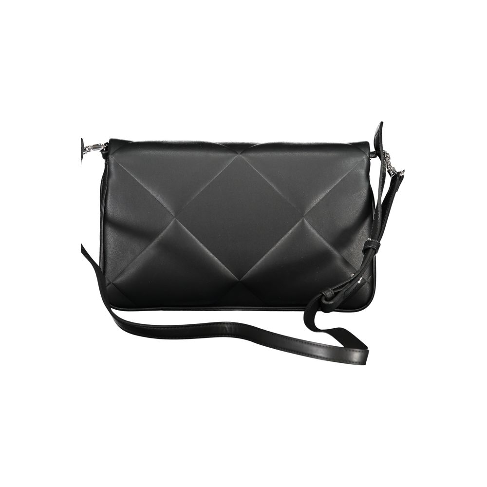 Black Polyurethane Women Handbag - ventzia