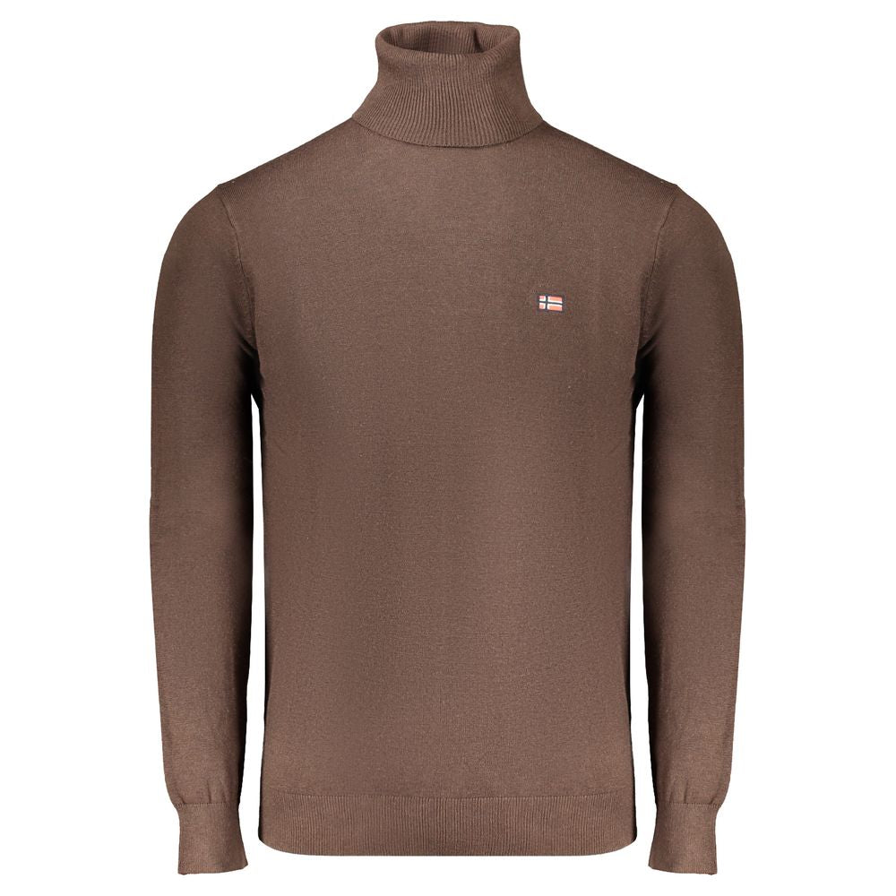 Marrone Polyamide Men Sweater - ventzia