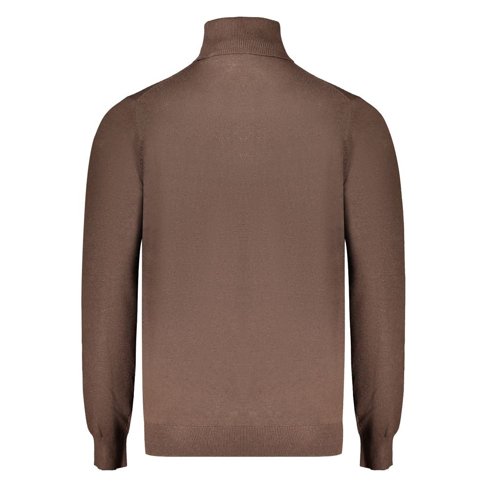 Marrone Polyamide Men Sweater - ventzia