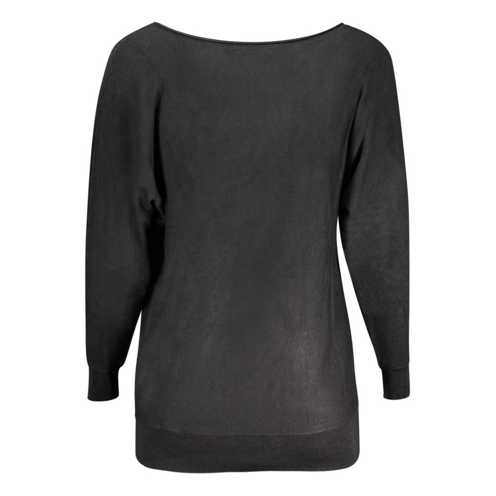 Black Viscosa Women Sweater - ventzia