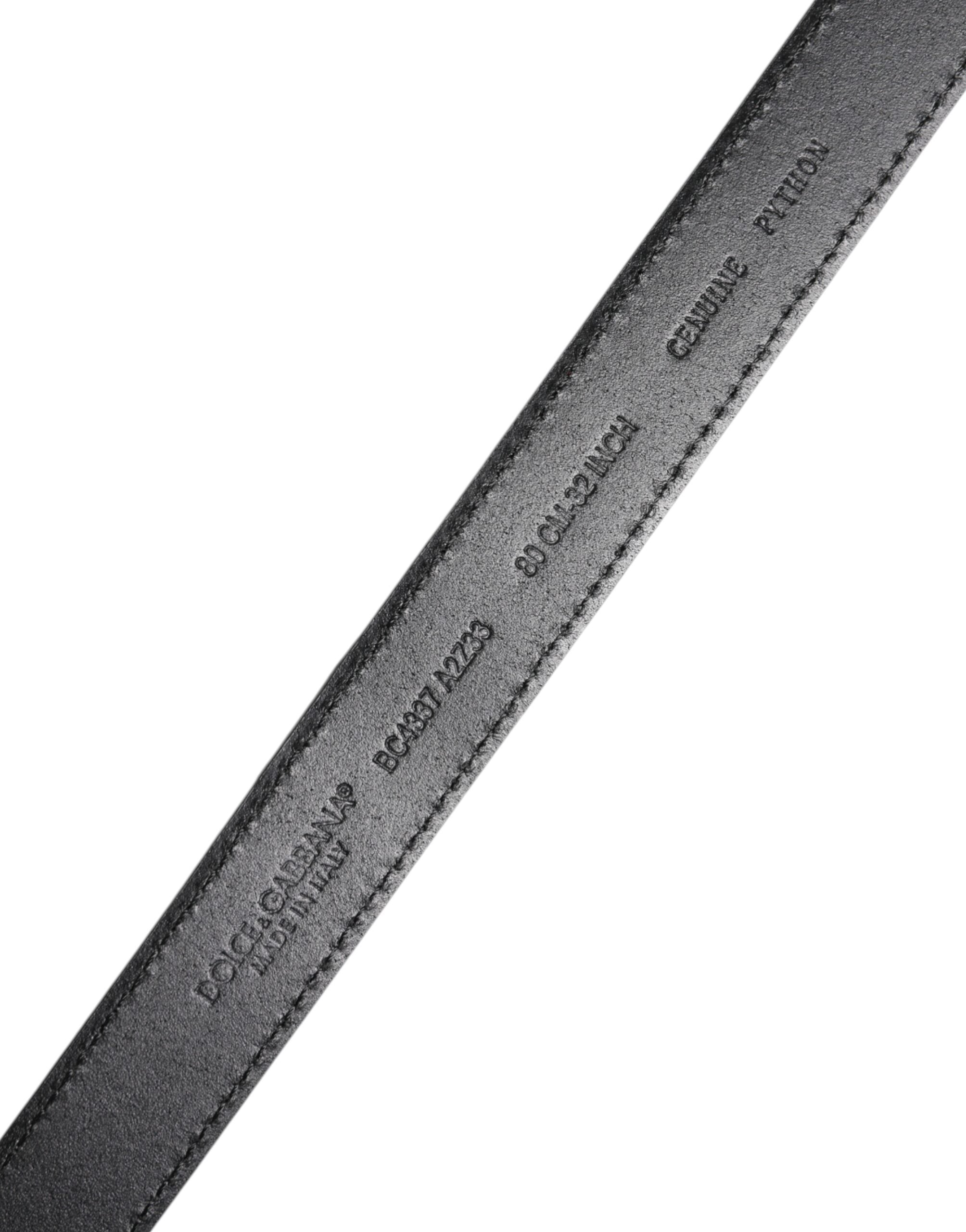 Red Exotic Leather Brass Metal Buckle Belt - ventzia