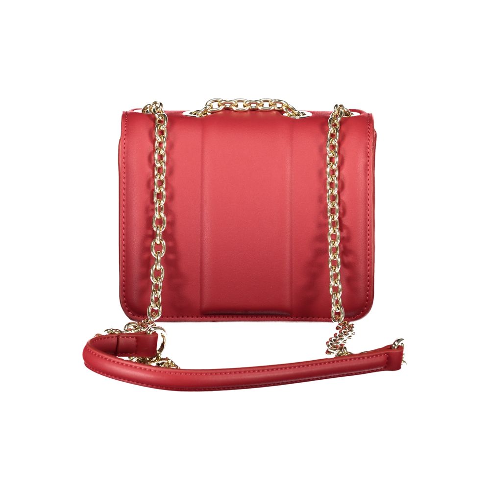 Rosso Polyurethane Women Handbag - ventzia