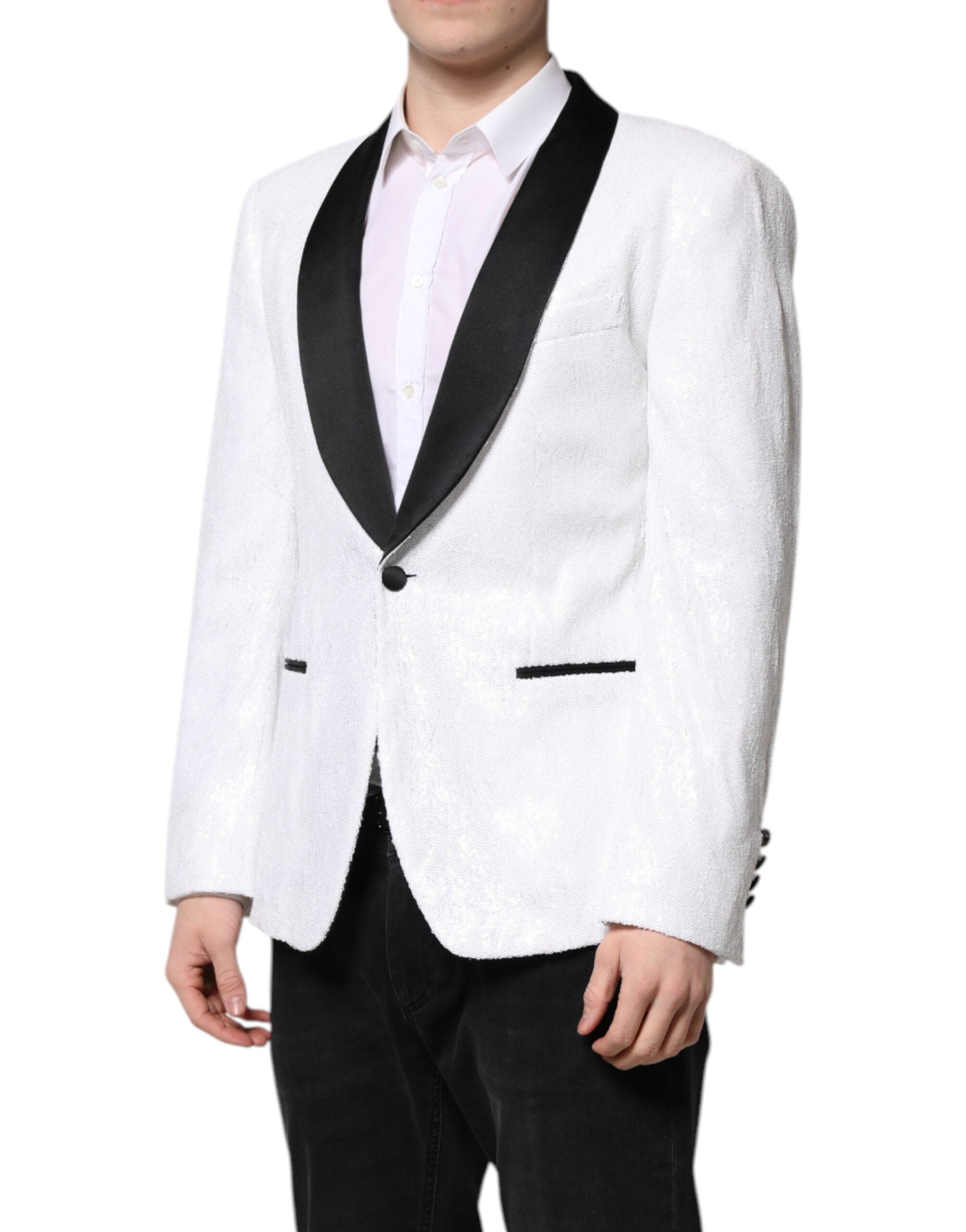 White Nylon Single Breasted Coat Blazer - ventzia