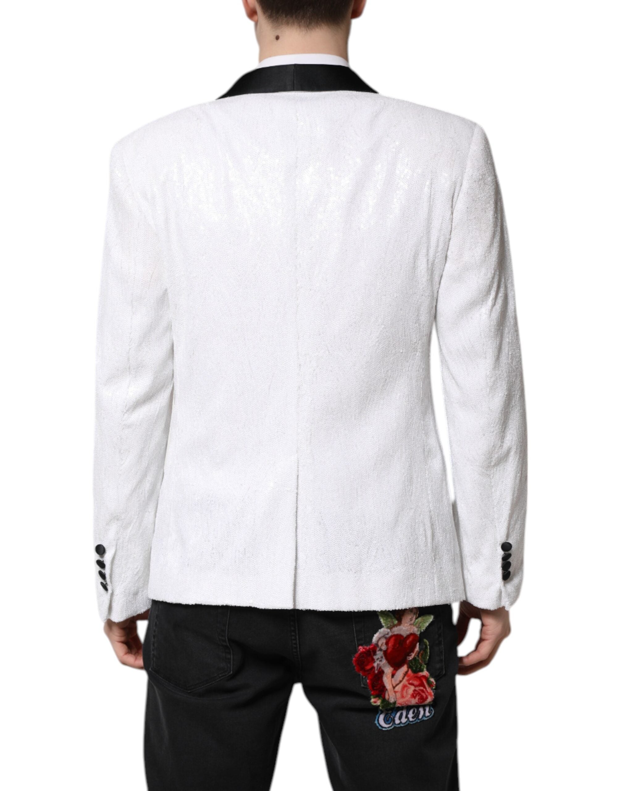 White Nylon Single Breasted Coat Blazer - ventzia