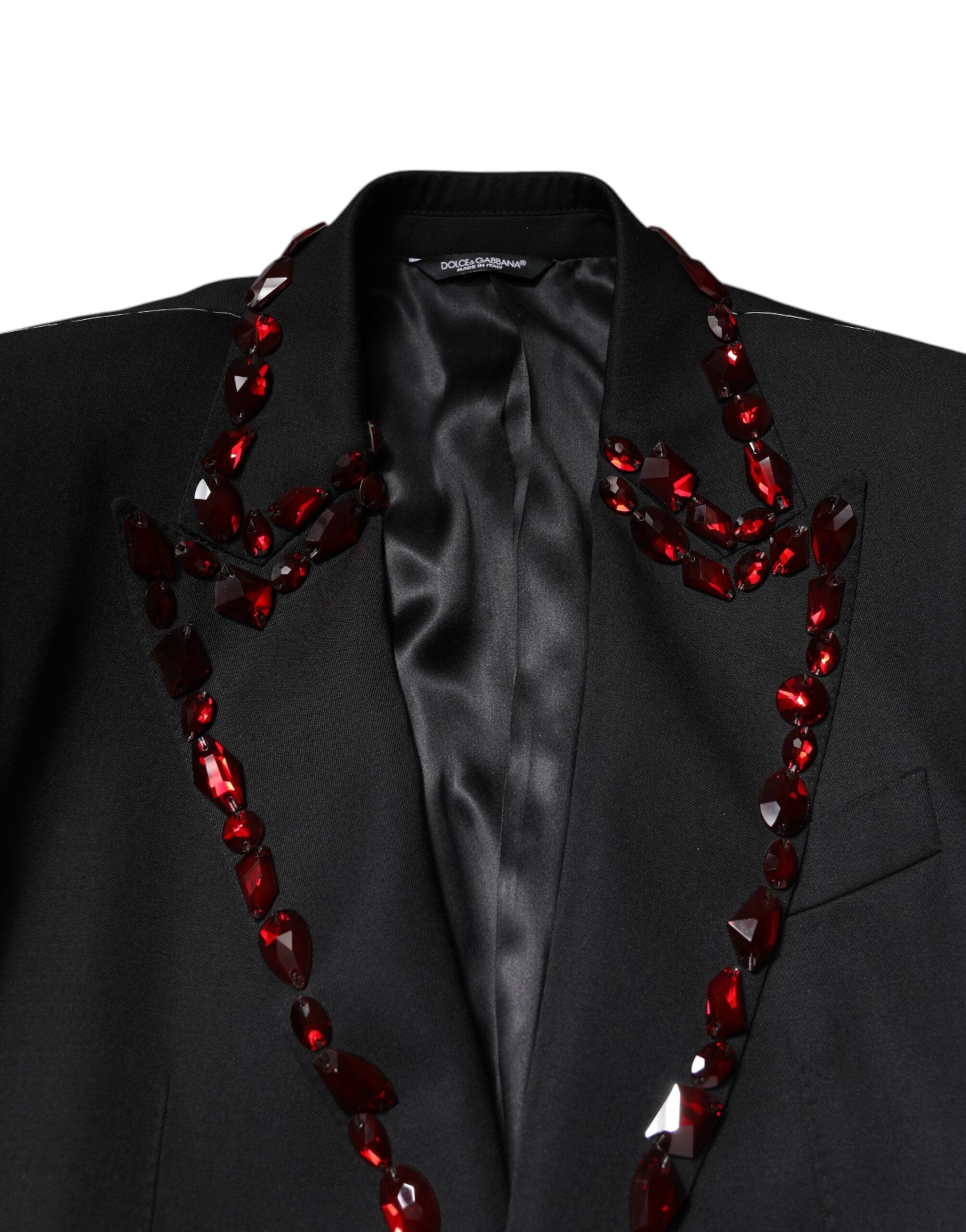 Black SICILIA CrystalEmbellished Coat Blazer - ventzia