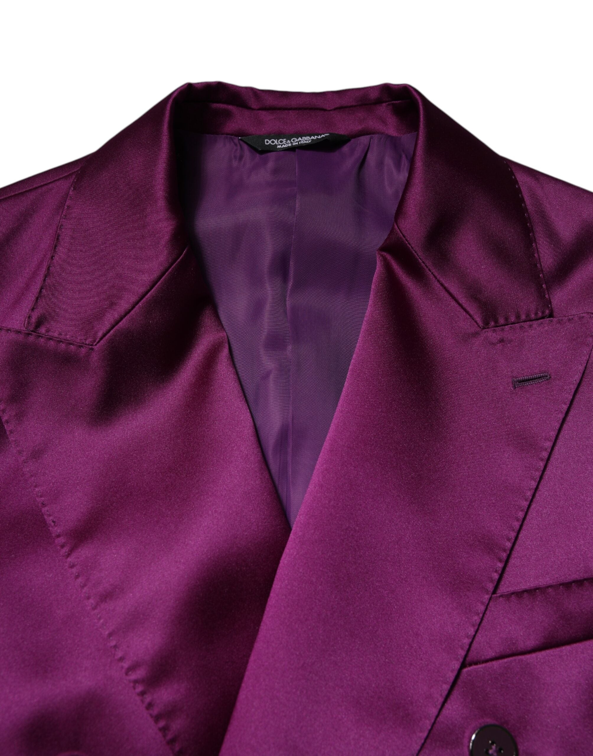 Purple Double Breasted Men Suit Coat Blazer - ventzia