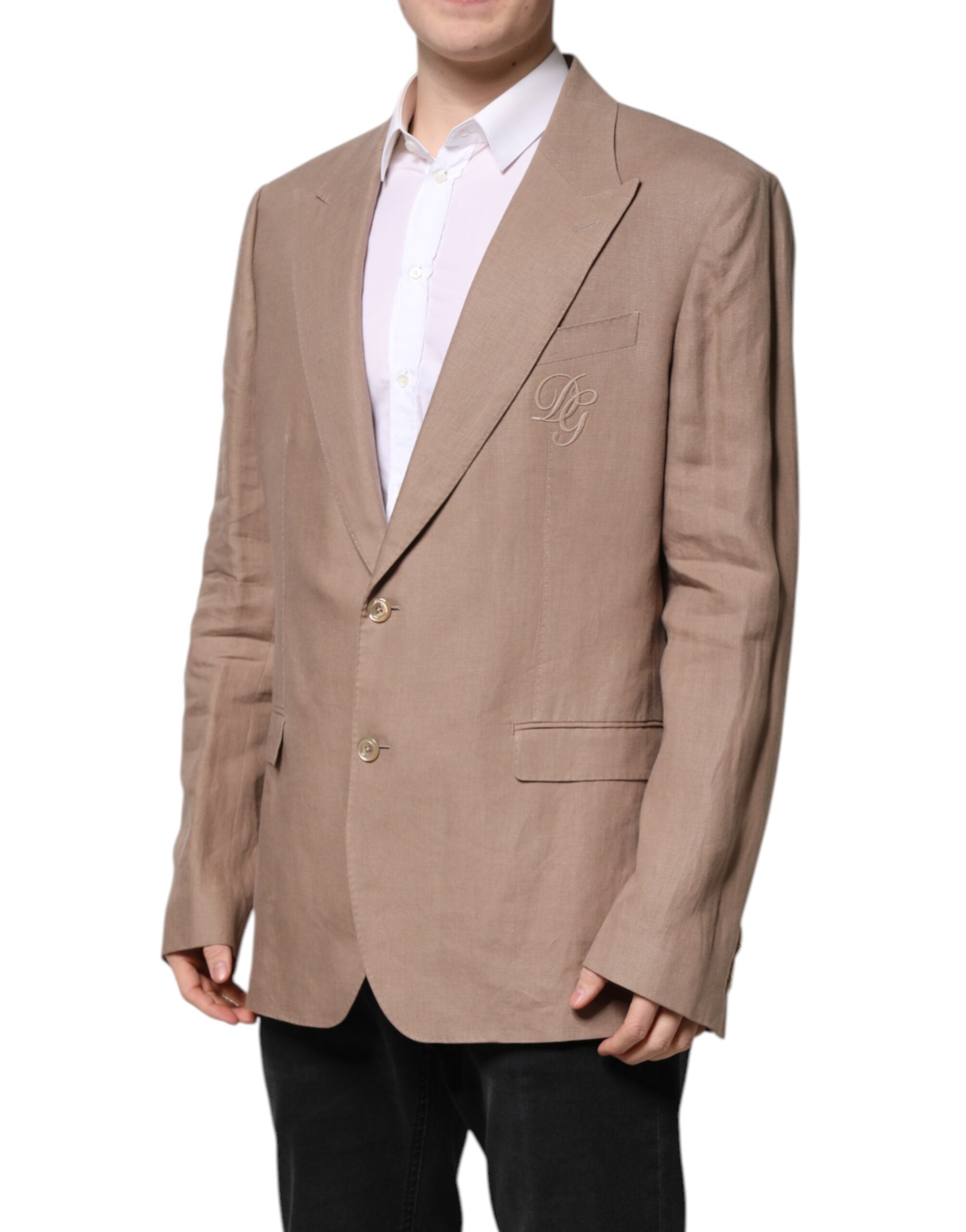 Beige TAORMINA Single Breasted Coat Blazer - ventzia