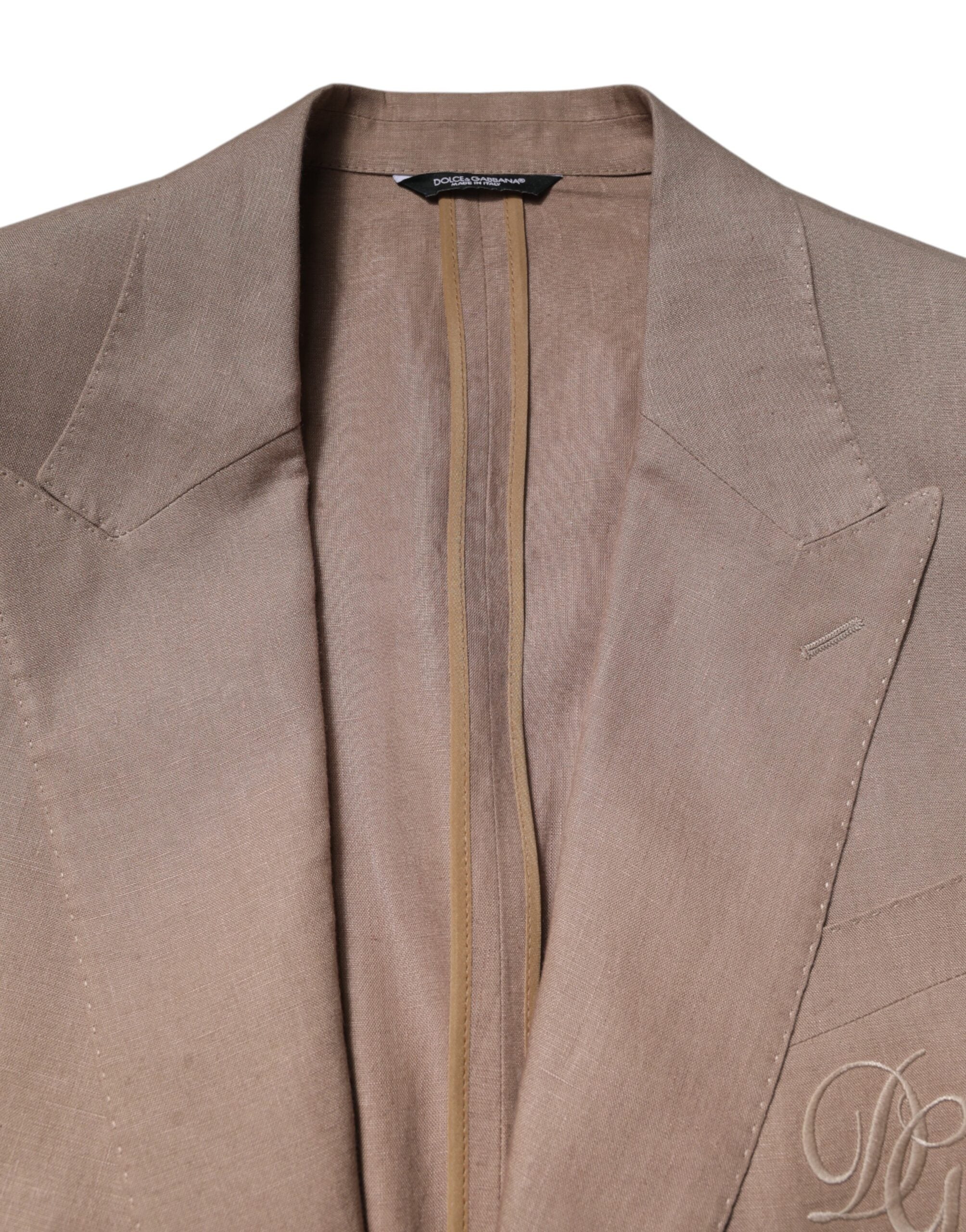 Beige TAORMINA Single Breasted Coat Blazer - ventzia