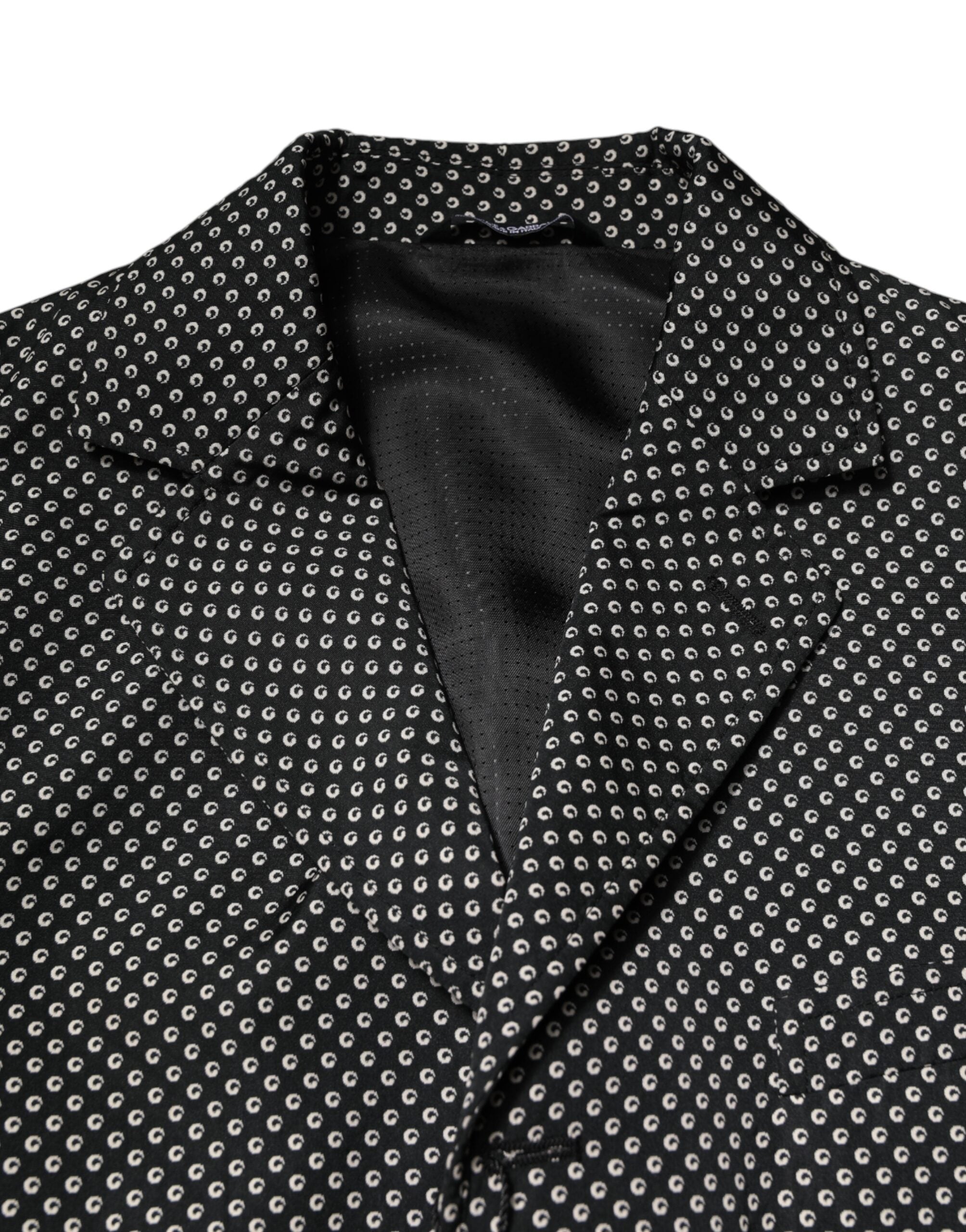 Black White Patterned Men Suit Coat Blazer - ventzia