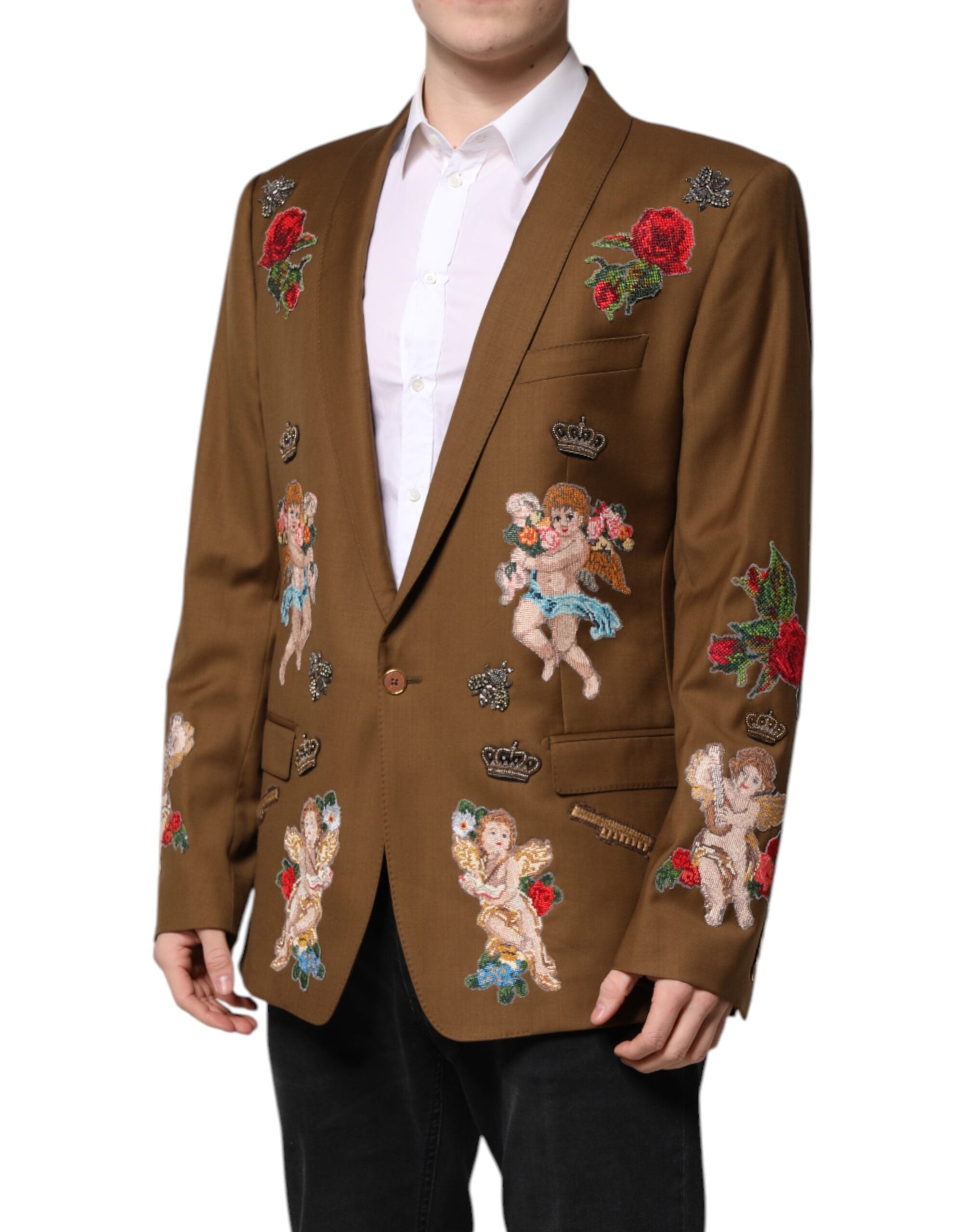 Brown MARTINI Single Breasted Coat Blazer - ventzia