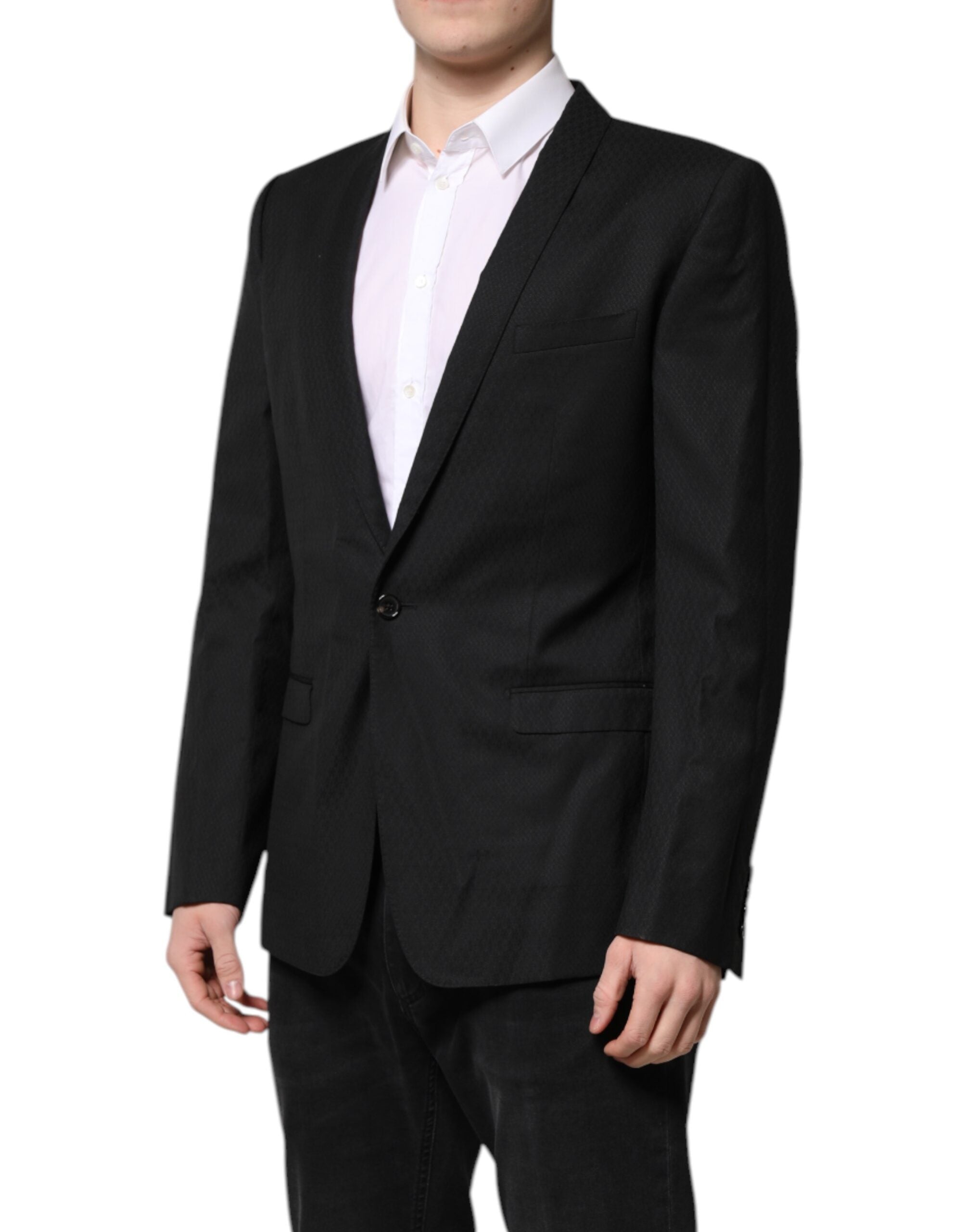 Black GOLD Single Breasted Suit Coat Blazer - ventzia