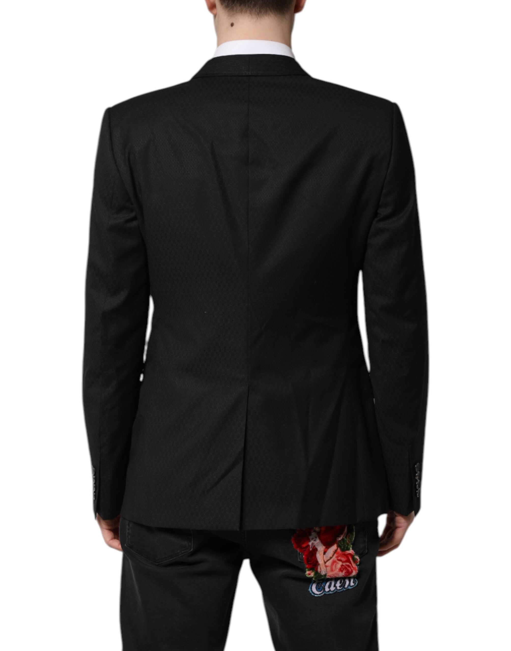 Black GOLD Single Breasted Suit Coat Blazer - ventzia