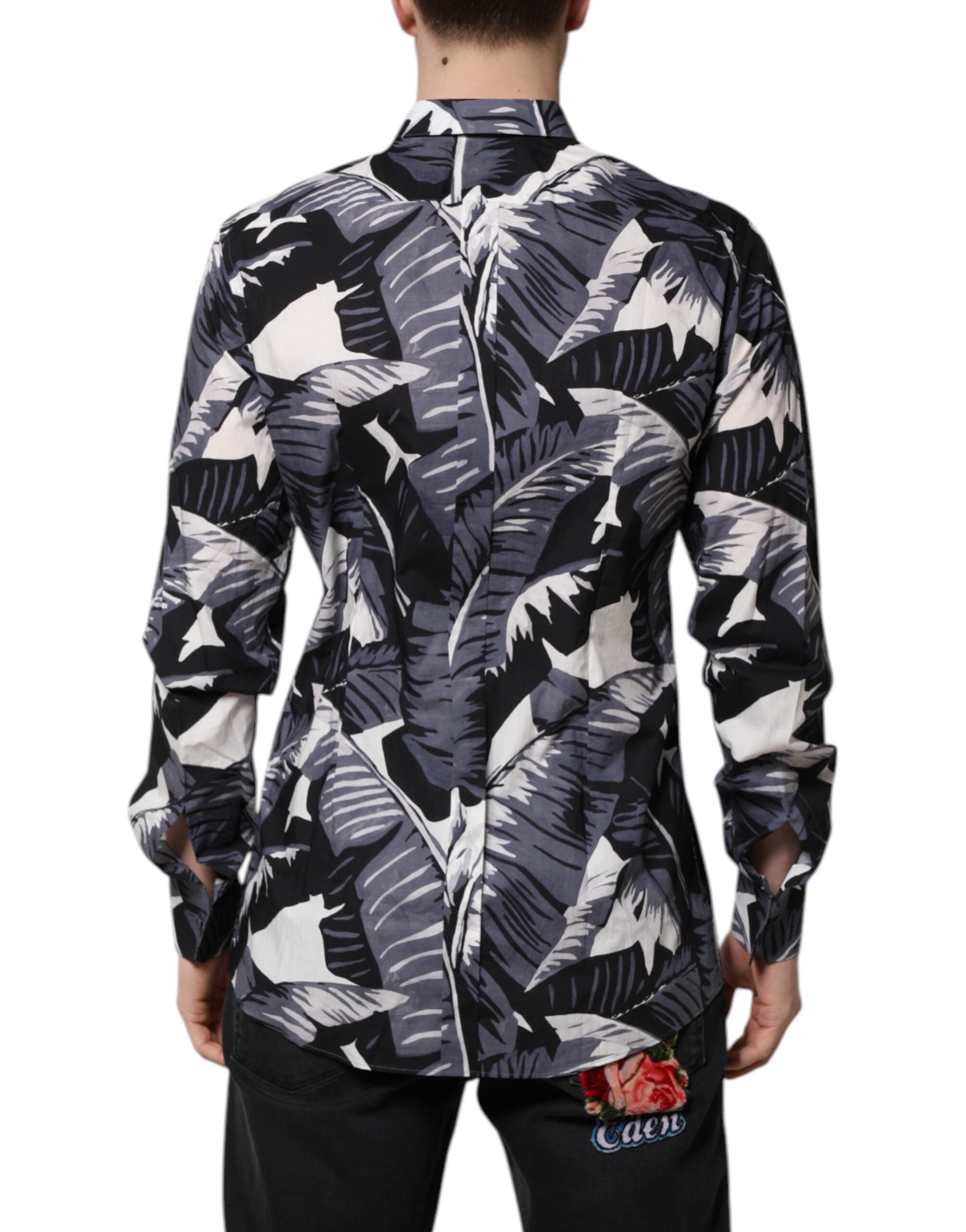 Multicolor GOLD Cotton Banana Leaf Print Shirt - ventzia