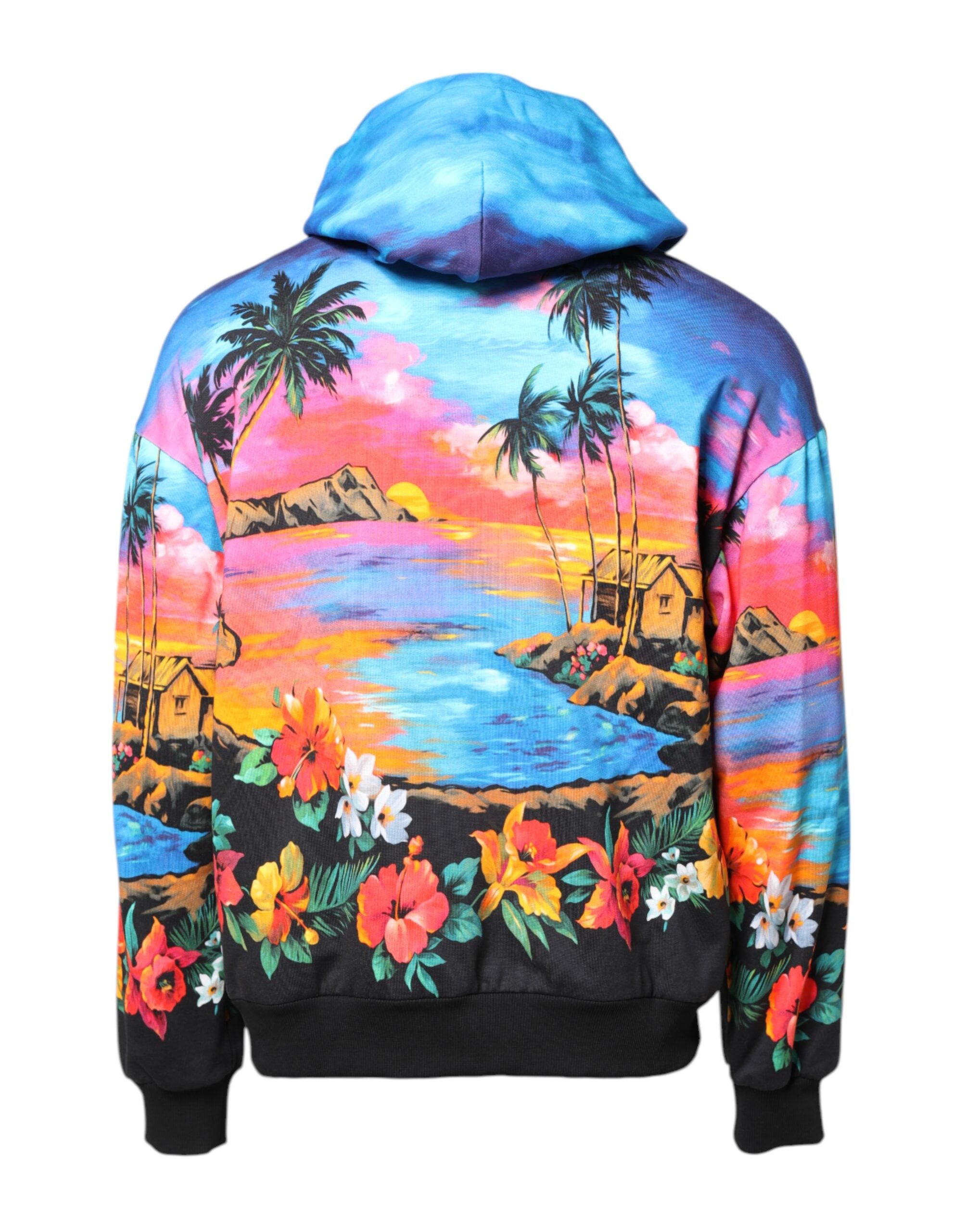Multicolor Print Hooded Sweatshirt Sweater - ventzia