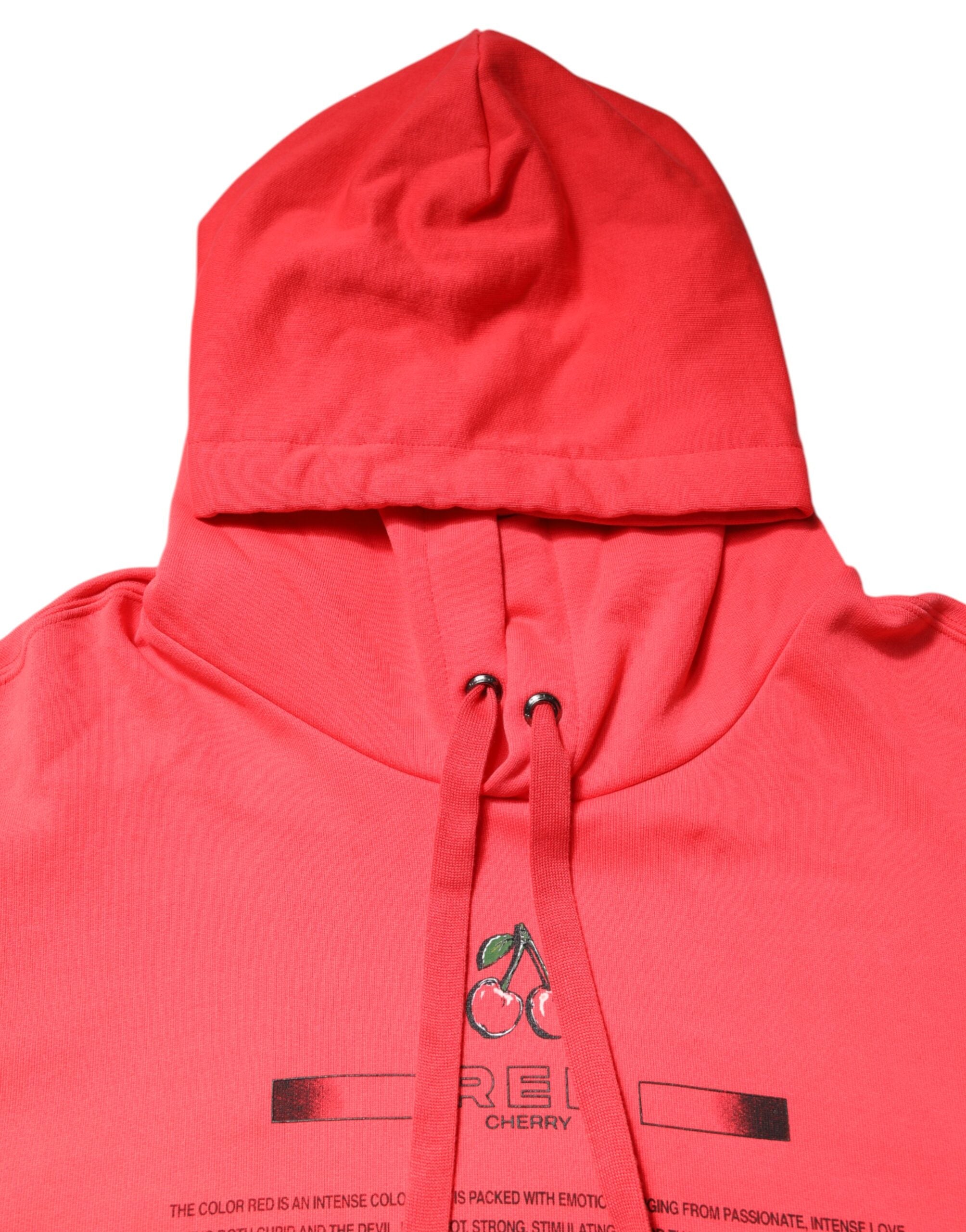 Red Logo Printed Hooded Sweatshirt Sweater - ventzia