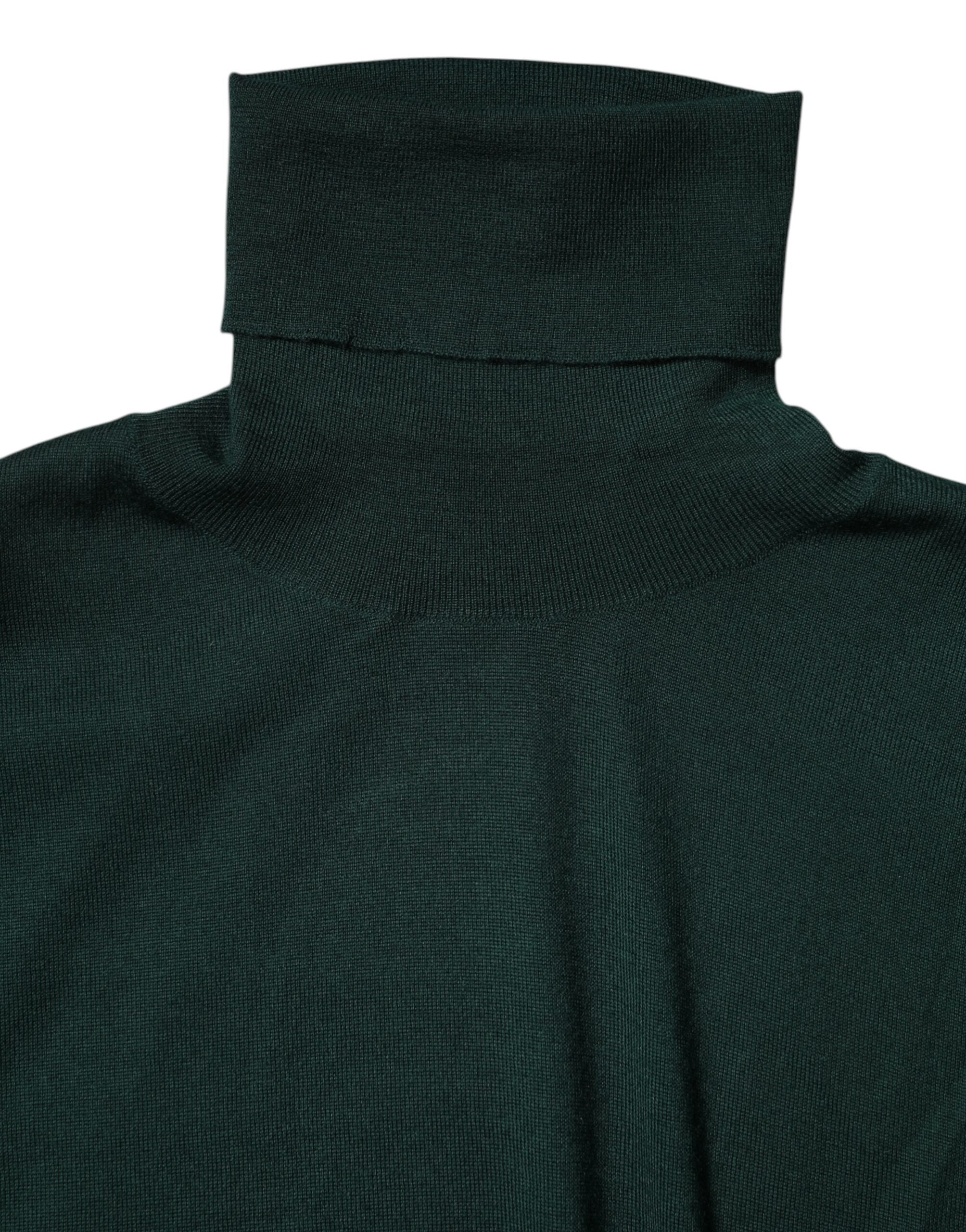 Green Cashmere Knitted Men Pullover Sweater - ventzia