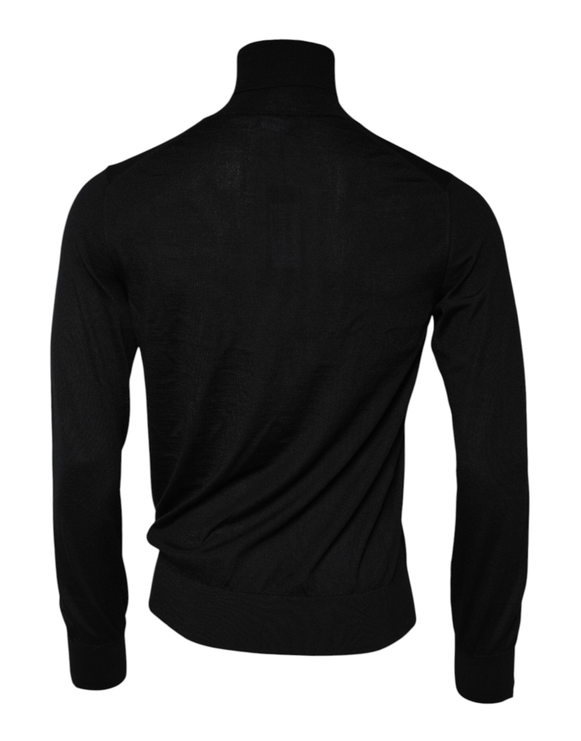 Black Cashmere Knitted Men Pullover Sweater - ventzia
