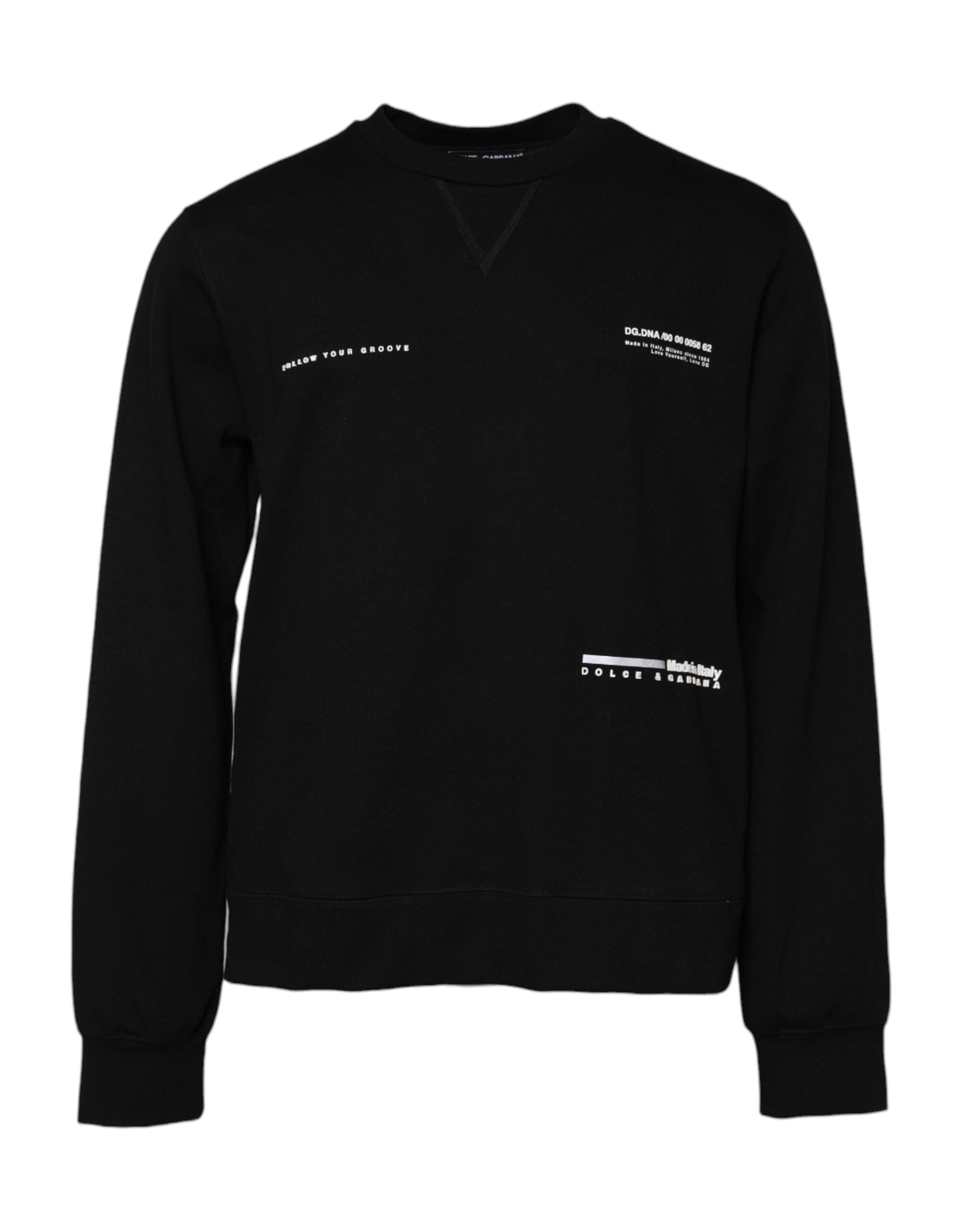 Black Cotton Logo Knitted Pullover Sweater - ventzia