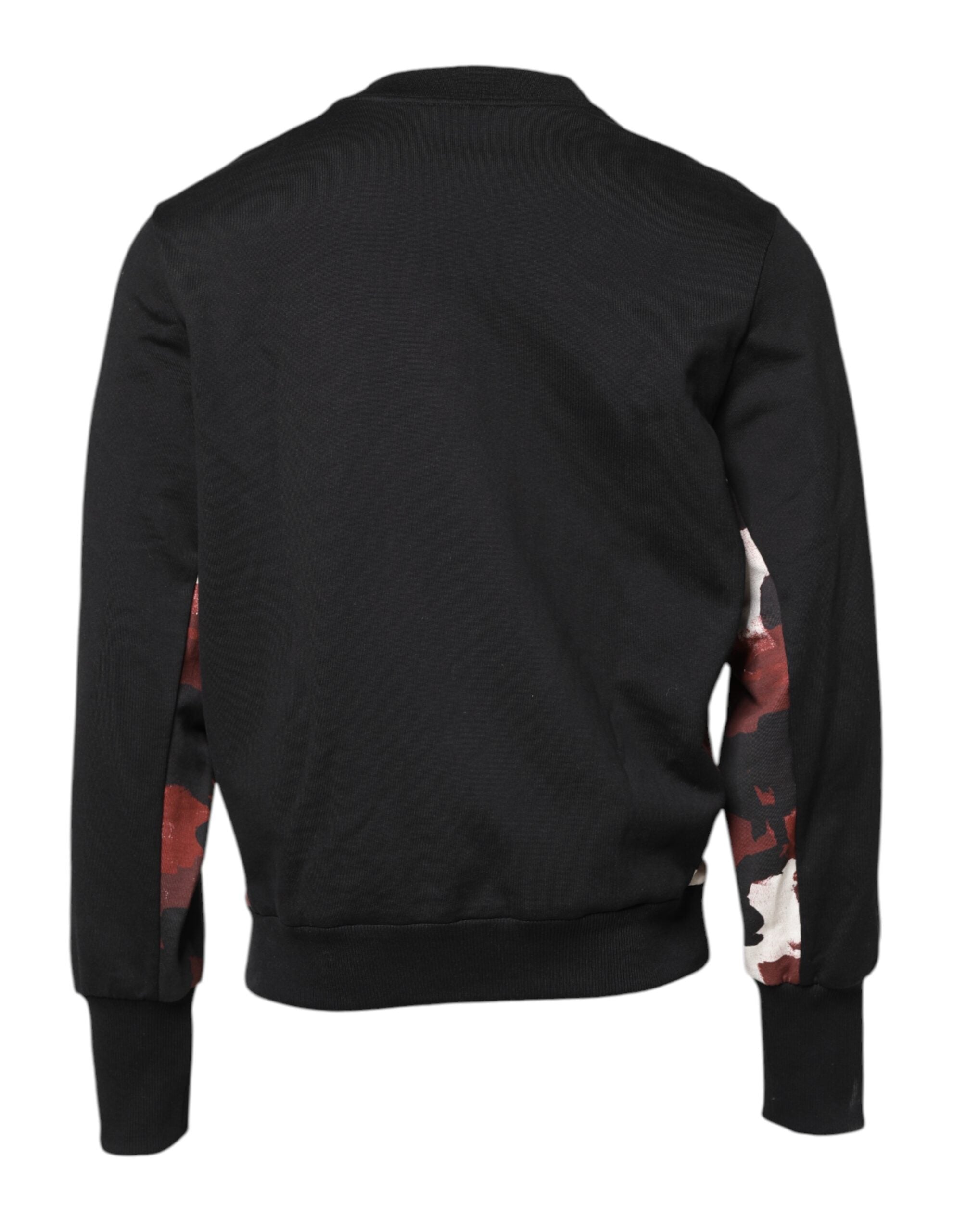 Black Embroidered Crew Neck Pullover Sweater - ventzia