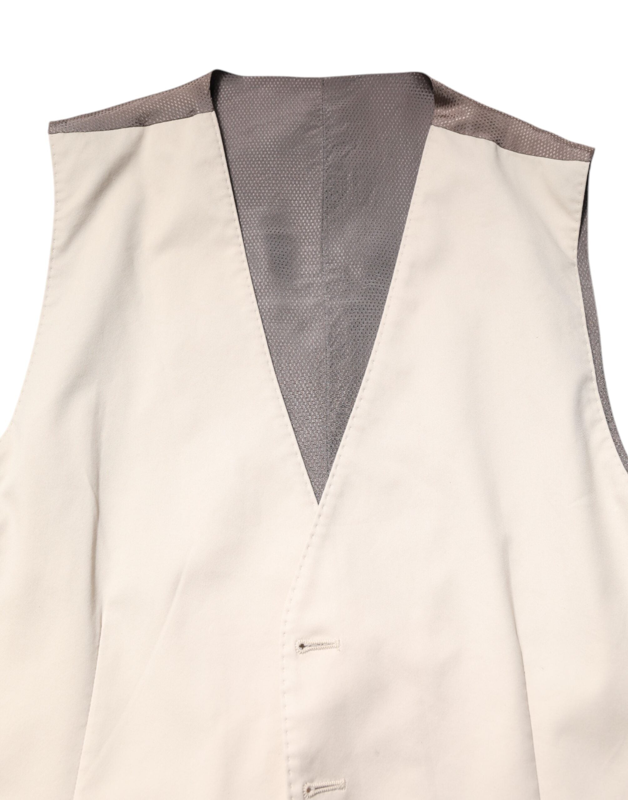 Beige Gray Dress Men Formal Waistcoat Vest - ventzia