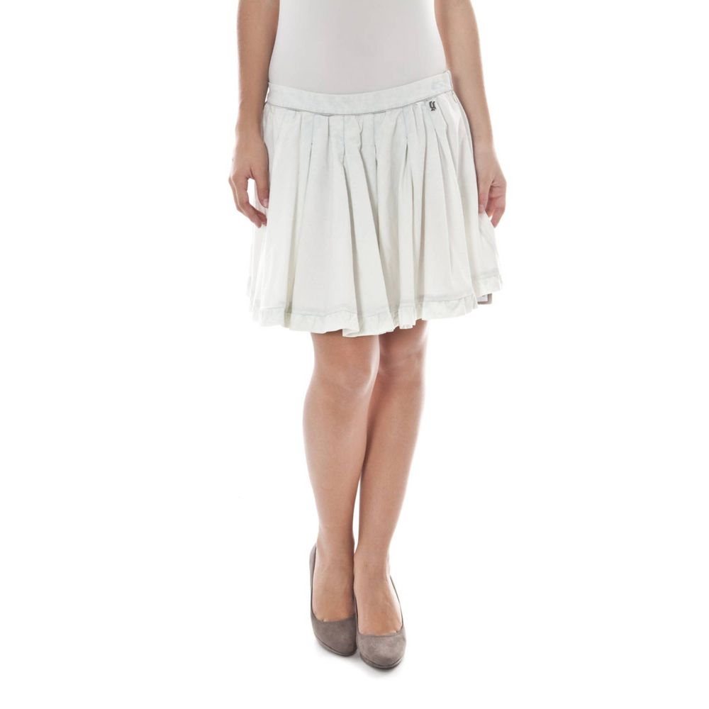 White Cotton Skirt - ventzia