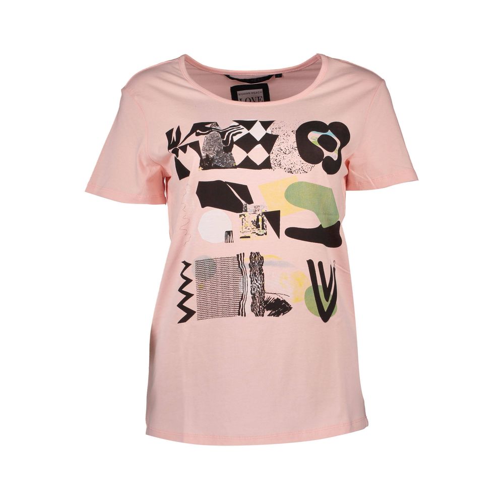 Pink Cotton Unisex T-Shirt - ventzia