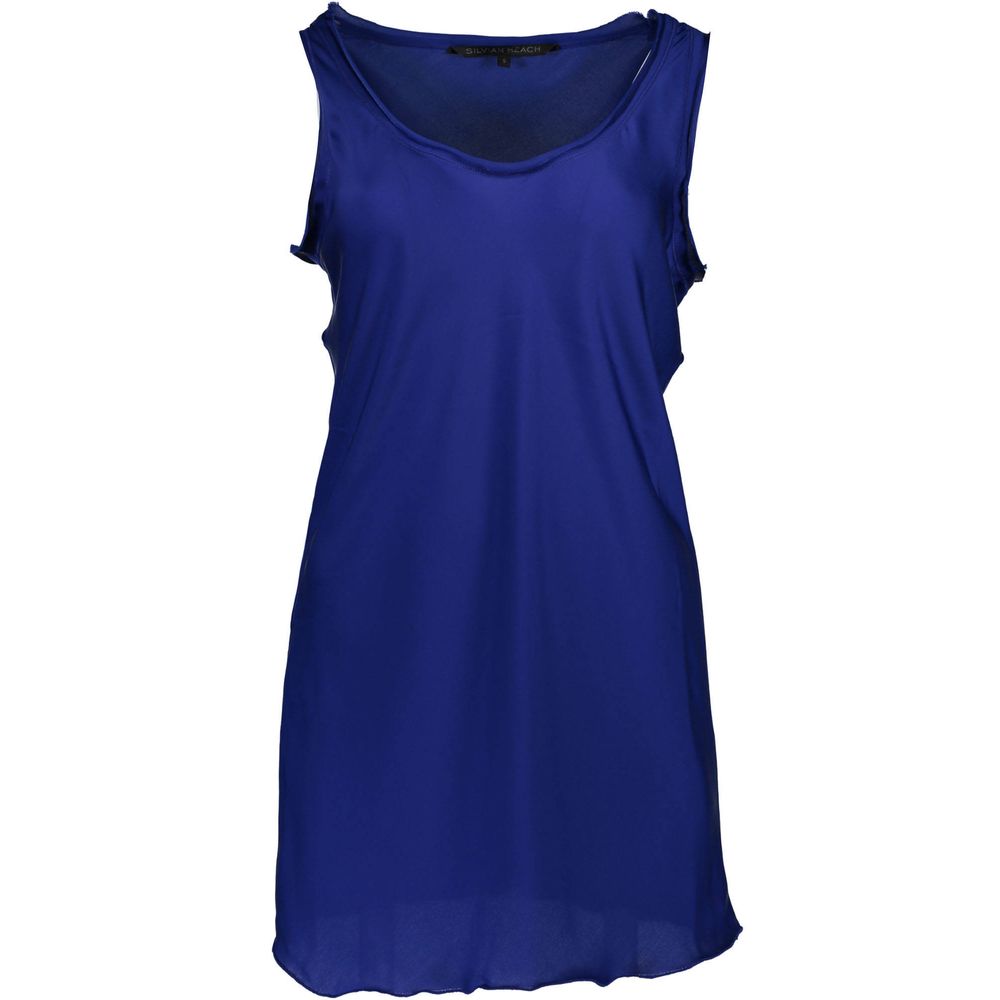 Blue Polyester Womens Tank Top - ventzia