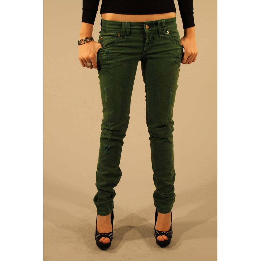 Green Cotton Women Jean - ventzia