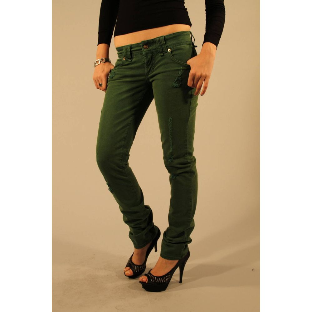 Green Cotton Women Jean - ventzia