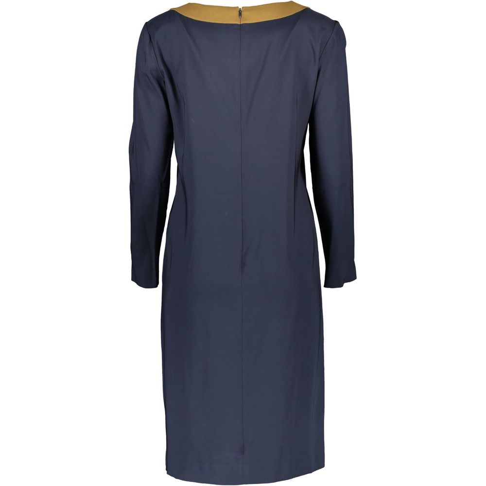 Blue Viscose Women Dress - ventzia