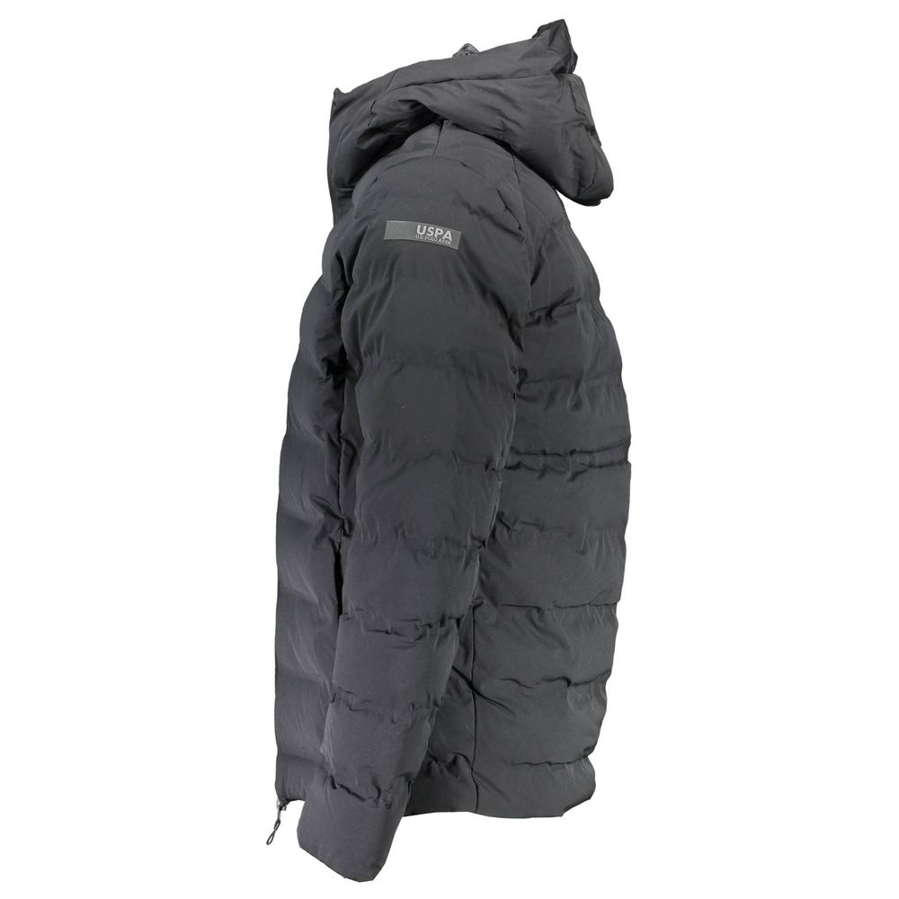 Black Elastane Mens Jacket - ventzia