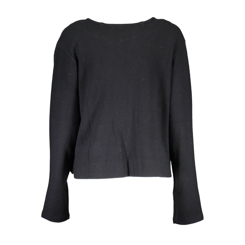 Black Wool Women Cardigan - ventzia