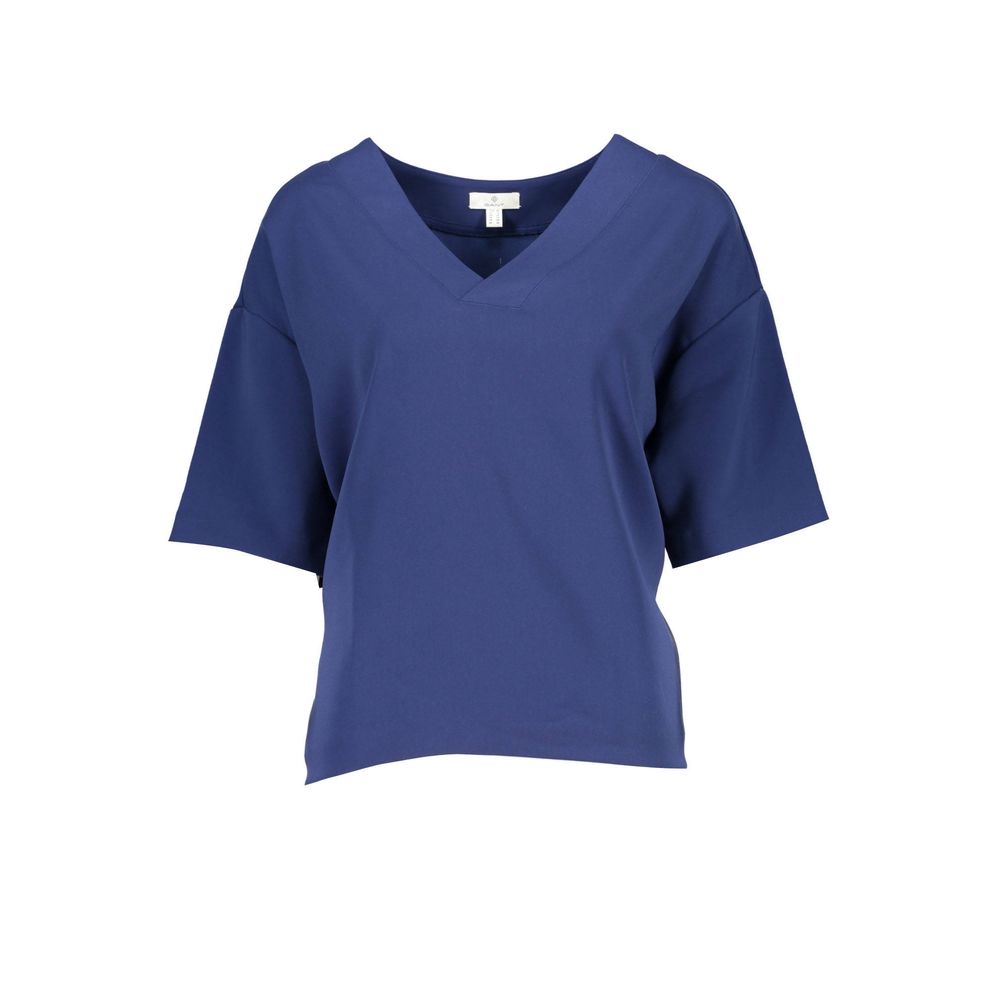 Blue Cotton Women T-Shirt - ventzia