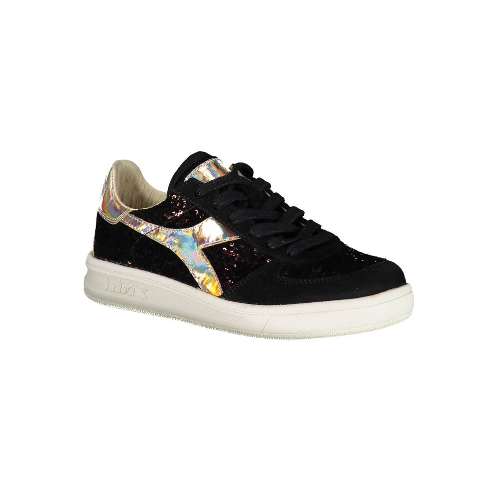 Black Leather Women Sneaker - ventzia