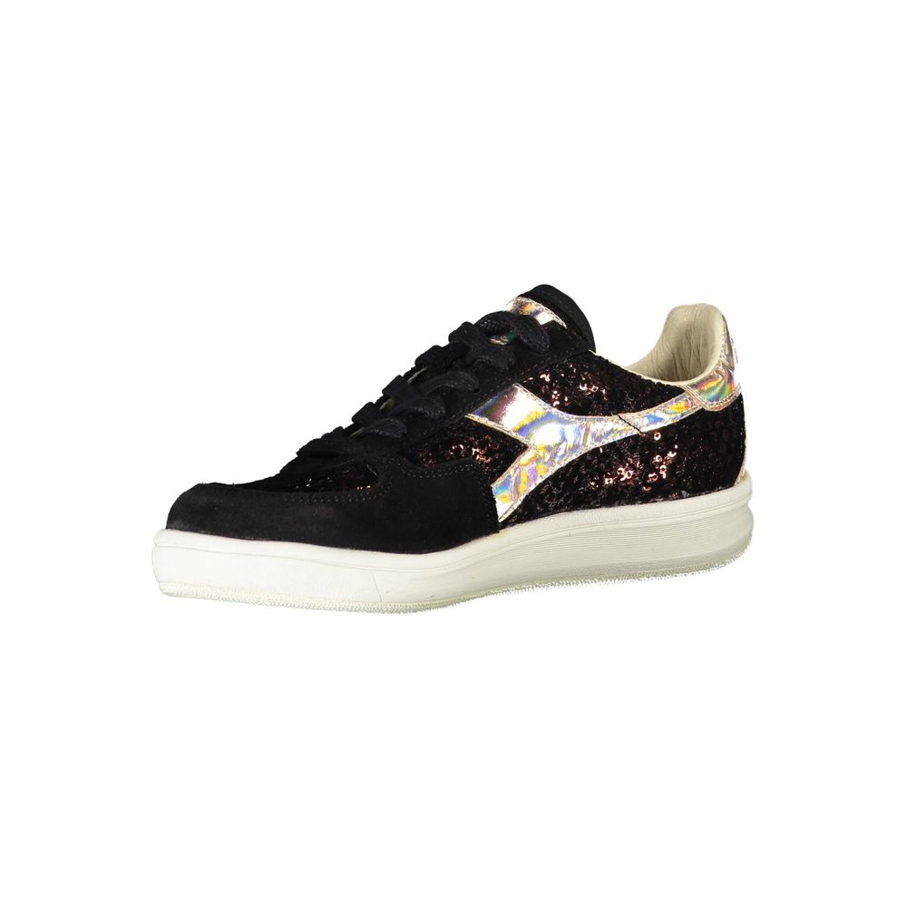 Black Leather Women Sneaker - ventzia