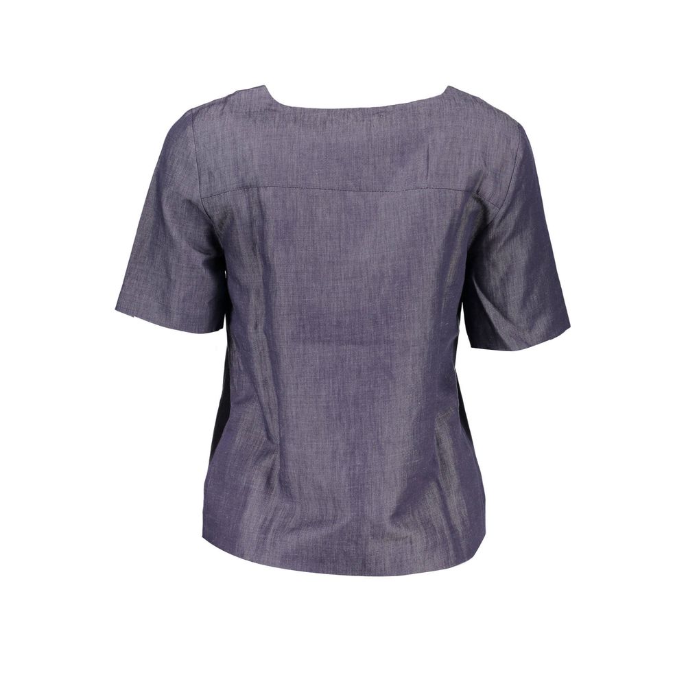 Blue Cotton Women's T-Shirt - ventzia