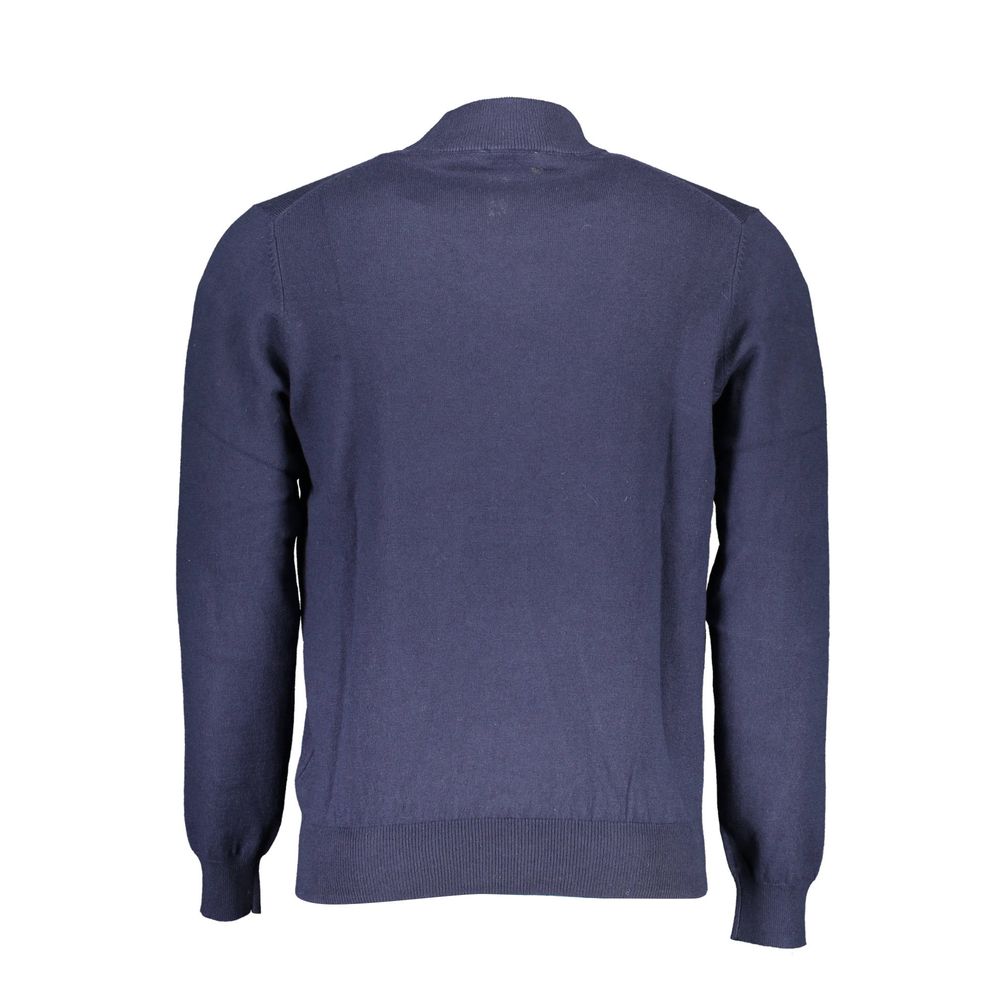 Blue Cotton Men Sweater - ventzia