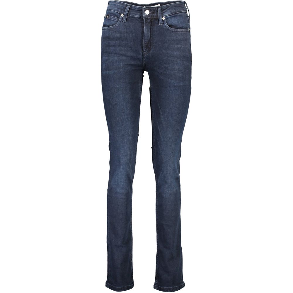 Blu Cotton Women Jeans - ventzia