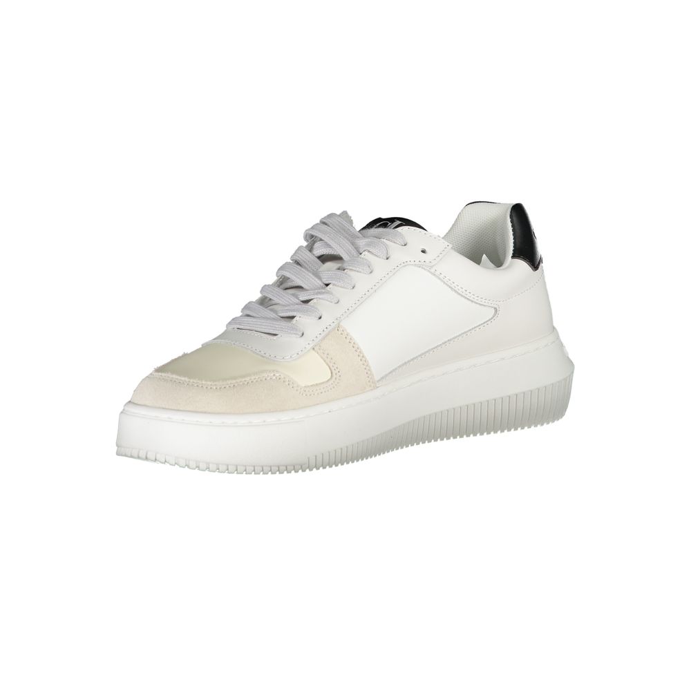 White Polyester Sneaker - ventzia