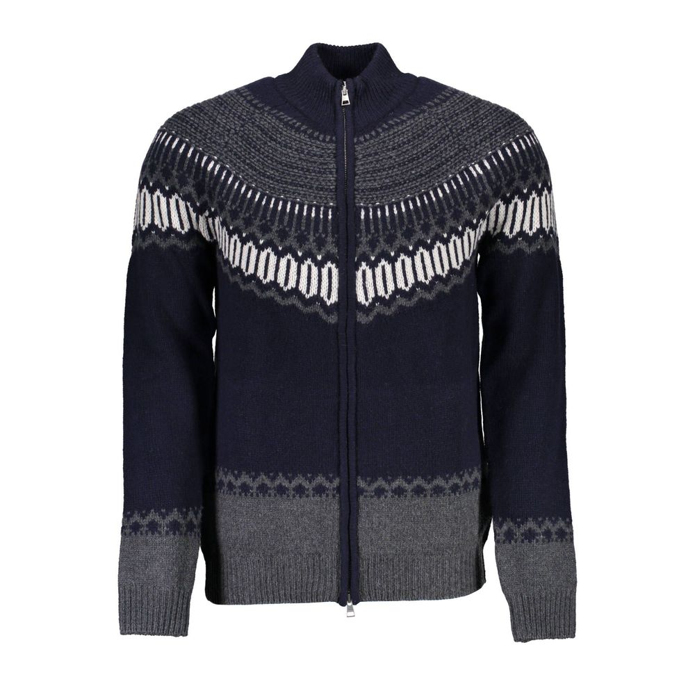 Elegant Long Sleeve Zip Cardigan in Blue - ventzia