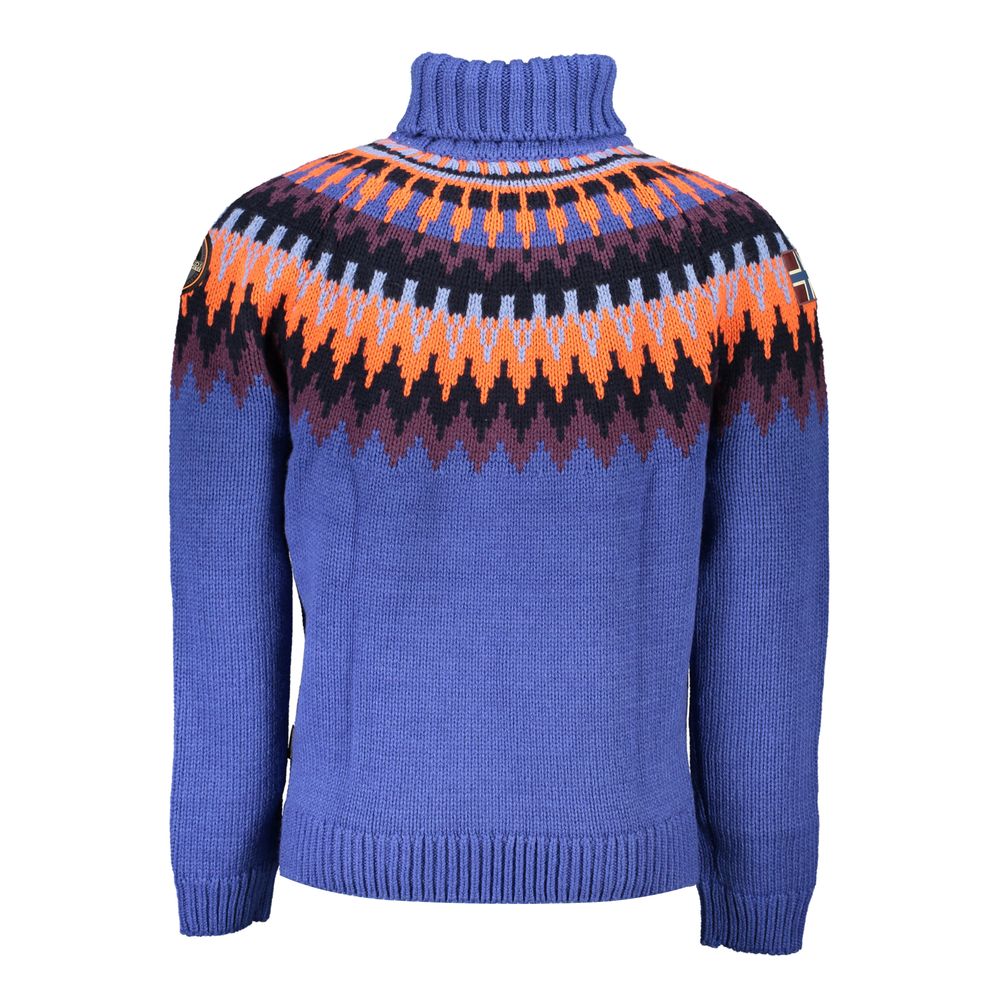 Blue Acrylic Men Sweater - ventzia