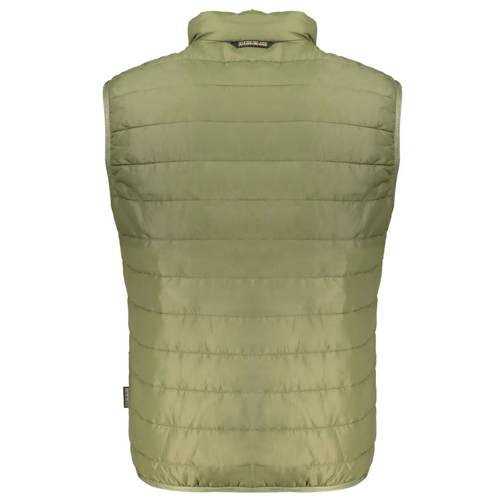 Green Polyester Men's Sleeveless Jacket - ventzia