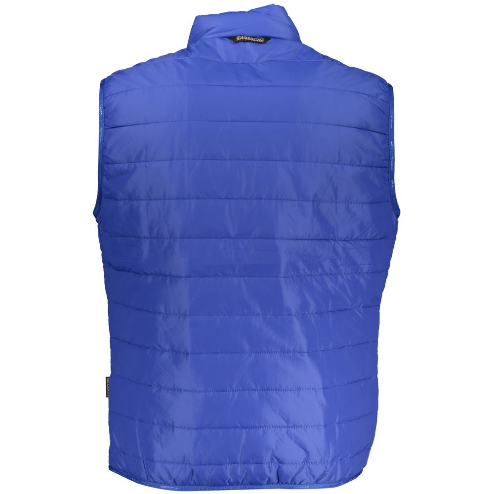 Blue Polyester Men's Sleeveless Jacket - ventzia