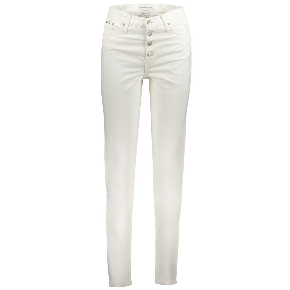 White Cotton Women's Jean - ventzia